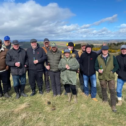A shooting party at Elliott Clays with panoramic views over the Fife countryside