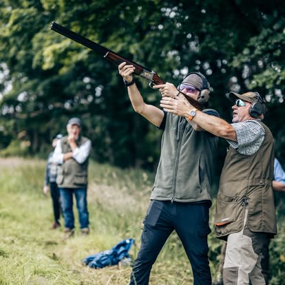 George Elliott coaching a student at Elliott Clays, Birkhill Castle Estate, Fife