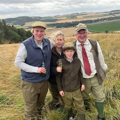 Summer clay shooting session at Elliott Clays — wooded stand, Birkhill Estate, Fife